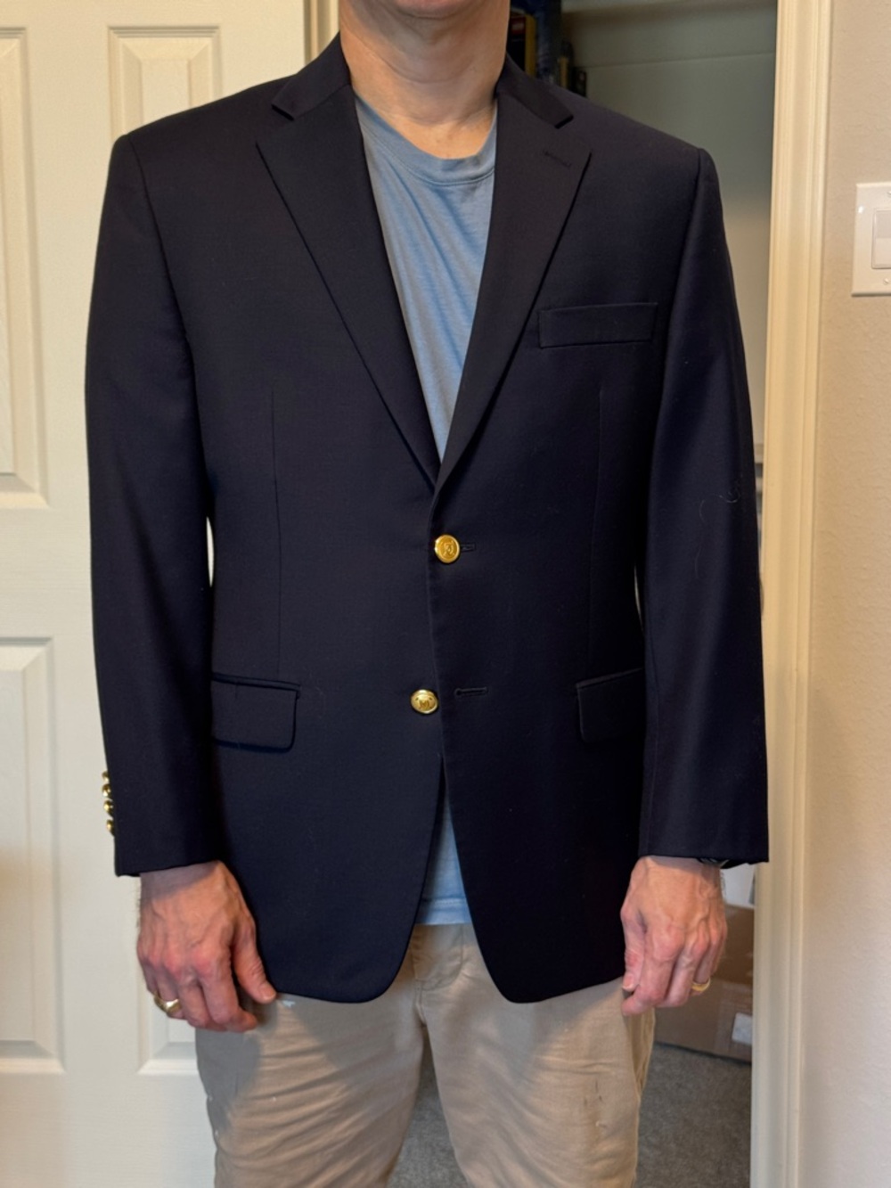 Ralph Lauren Navy Wool Blazer with Gold Buttons - Picture 5 of 5